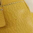 PRADA Handtasche Canvas Leder Beige Gelb Silber Auth am11779V-15