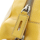 PRADA Handtasche Canvas Leder Beige Gelb Silber Auth am11779V-19