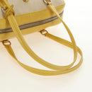 PRADA Handtasche Canvas Leder Beige Gelb Silber Auth am11779V-7