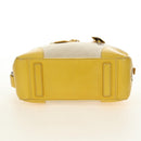 PRADA Handtasche Canvas Leder Beige Gelb Silber Auth am11779V-9
