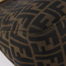 FENDI Zucca Canvas Mamma Baguette Shoulder Bag Black Brown gold Auth am11782V-16