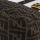 FENDI Zucca Canvas Mamma Baguette Shoulder Bag Black Brown gold Auth am11782V-17