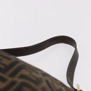 FENDI Zucca Canvas Mamma Baguette Shoulder Bag Black Brown gold Auth am11782V-8