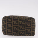 FENDI Zucca Canvas Mamma Baguette Shoulder Bag Black Brown gold Auth am11782V-5