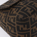 FENDI Zucca Canvas Mamma Baguette Schultertasche Schwarz Braun Silber Auth am11783V-10