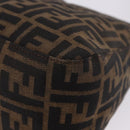 FENDI Zucca Canvas Mamma Baguette Schultertasche Schwarz Braun Silber Auth am11783V-13