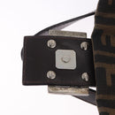 FENDI Zucca Canvas Mamma Baguette Schultertasche Schwarz Braun Silber Auth am11783V-16