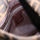 FENDI Zucca Canvas Mamma Baguette Schultertasche Schwarz Braun Silber Auth am11783V-18
