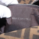 FENDI Zucca Canvas Mamma Baguette Schultertasche Schwarz Braun Silber Auth am11783V-24