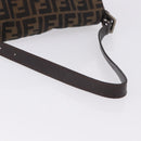 FENDI Zucca Canvas Mamma Baguette Schultertasche Schwarz Braun Silber Auth am11783V-7