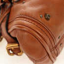 Chloe Paddington Mini Hand Bag Leather Brown Silver gold Auth am11785SAM-9