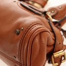 Chloe Paddington Mini Hand Bag Leather Brown Silver gold Auth am11785SAM-14