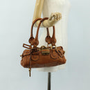 Chloe Paddington Mini Hand Bag Leather Brown Silver gold Auth am11785SAM-25