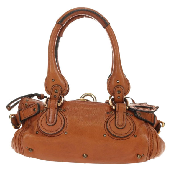 Chloe Paddington Mini Hand Bag Leather Brown Silver gold Auth am11785SAM