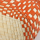 BOTTEGA VENETA INTRECCIATO Tote Bag Leather Orange Silver Auth am11786A-15