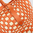 BOTTEGA VENETA INTRECCIATO Tote Bag Leather Orange Silver Auth am11786A-17