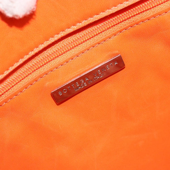 BOTTEGA VENETA INTRECCIATO Tote Bag Leather Orange Silver Auth am11786A
