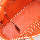 BOTTEGA VENETA INTRECCIATO Tote Bag Leather Orange Silver Auth am11786A-10