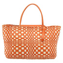 BOTTEGA VENETA INTRECCIATO Tote Bag Leather Orange Silver Auth am11786A-13