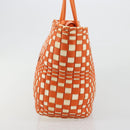 BOTTEGA VENETA INTRECCIATO Tote Bag Leather Orange Silver Auth am11786A-3