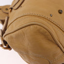 Chloe Paddington Hand Bag Leather Beige Gold Silver Auth am11792V-16