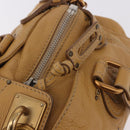 Chloe Paddington Hand Bag Leather Beige Gold Silver Auth am11792V-18