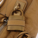 Chloe Paddington Hand Bag Leather Beige Gold Silver Auth am11792V-20