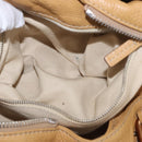 Chloe Paddington Hand Bag Leather Beige Gold Silver Auth am11792V-25