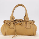 Chloe Paddington Hand Bag Leather Beige Gold Silver Auth am11792V-12