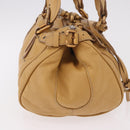 Chloe Paddington Hand Bag Leather Beige Gold Silver Auth am11792V-4
