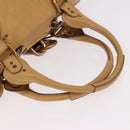 Chloe Paddington Hand Bag Leather Beige Gold Silver Auth am11792V-7