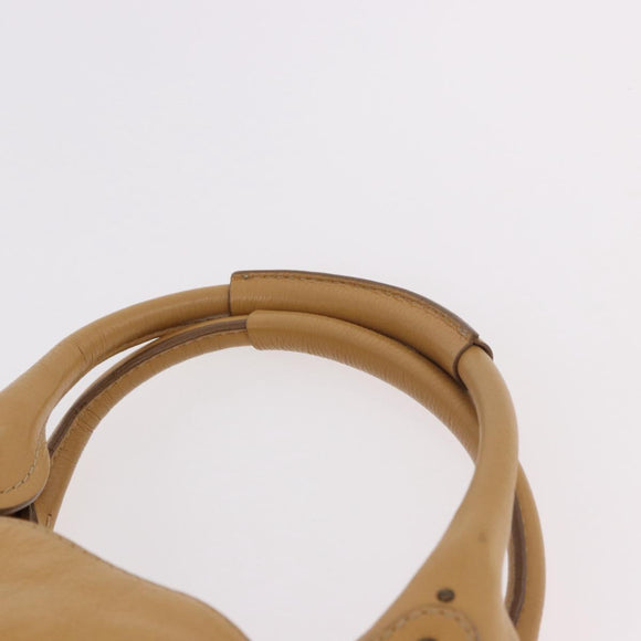 Chloe Paddington Hand Bag Leather Beige Gold Silver Auth am11792V