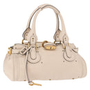 Chloe Paddington Hand Bag Leather Ivory Silver Gold Auth am11793V-1