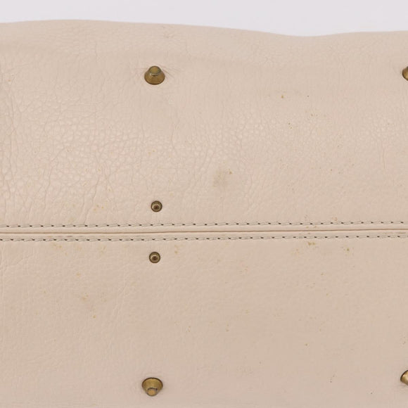 Chloe Paddington Hand Bag Leather Ivory Silver Gold Auth am11793V