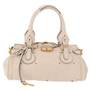 Chloe Paddington Hand Bag Leather Ivory Silver Gold Auth am11793V-13
