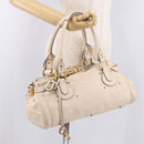 Chloe Paddington Hand Bag Leather Ivory Silver Gold Auth am11793V-28