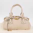 Chloe Paddington Hand Bag Leather Ivory Silver Gold Auth am11793V-12