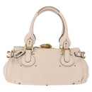 Chloe Paddington Hand Bag Leather Ivory Silver Gold Auth am11793V-2