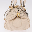 Chloe Paddington Hand Bag Leather Ivory Silver Gold Auth am11793V-3