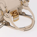 Chloe Paddington Hand Bag Leather Ivory Silver Gold Auth am11793V-8