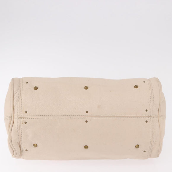 Chloe Paddington Hand Bag Leather Ivory Silver Gold Auth am11793V