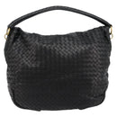 BOTTEGAVENETA INTRECCIATO Shoulder Bag Leather Black 174741 Auth am11794SM-3