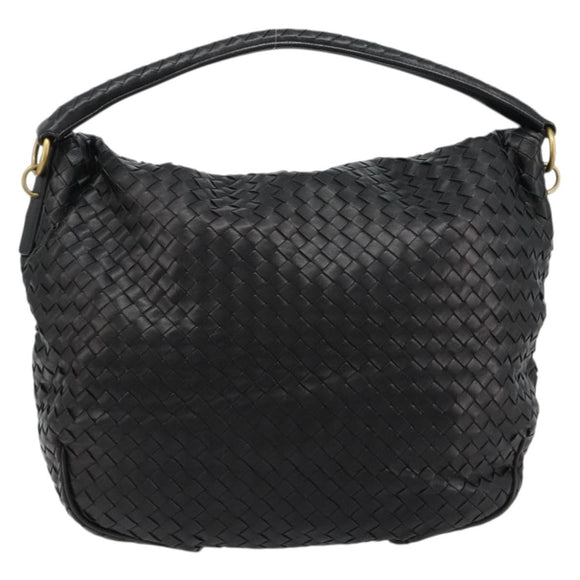 BOTTEGAVENETA INTRECCIATO Shoulder Bag Leather Black 174741 Auth am11794SM