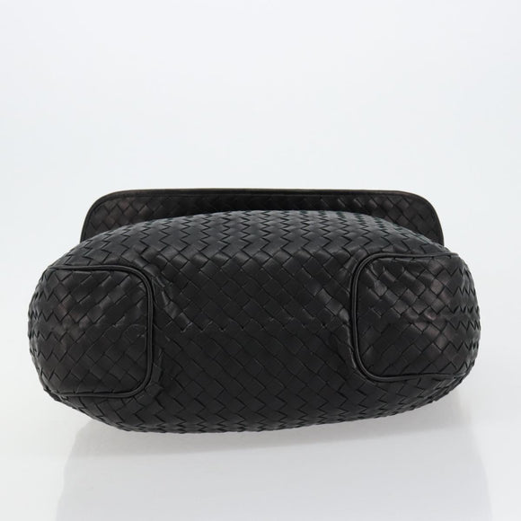 BOTTEGAVENETA INTRECCIATO Shoulder Bag Leather Black 174741 Auth am11794SM