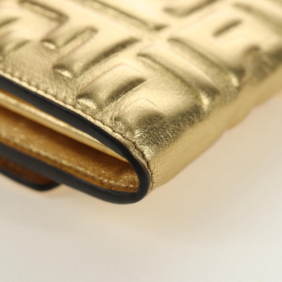 FENDI Zucca Canvas Long Wallet Gold Auth am11795V