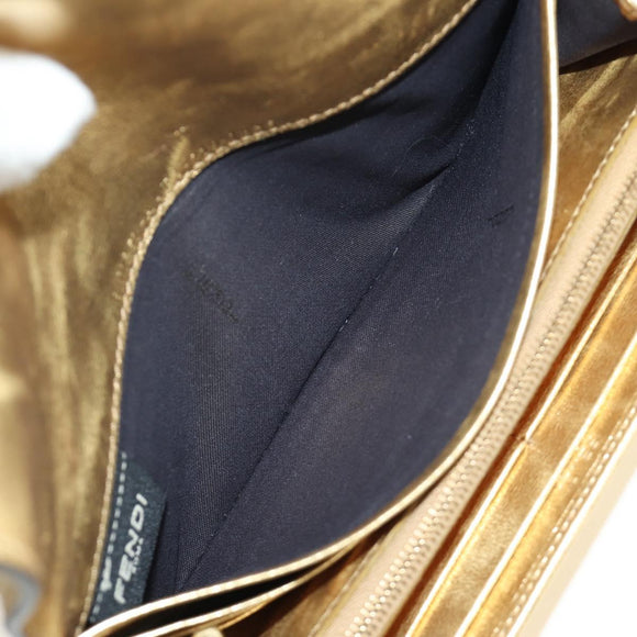 FENDI Zucca Canvas Long Wallet Gold Auth am11795V