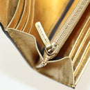 FENDI Zucca Canvas Long Wallet Gold Auth am11795V-18