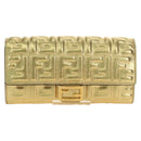 FENDI Zucca Canvas Long Wallet Gold Auth am11795V-2