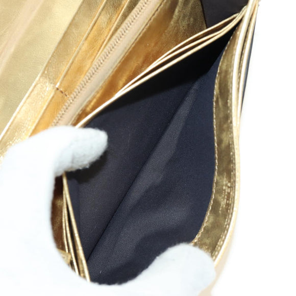 FENDI Zucca Canvas Long Wallet Gold Auth am11795V