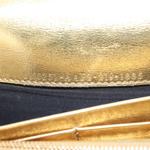 FENDI Zucca Canvas Long Wallet Gold Auth am11795V